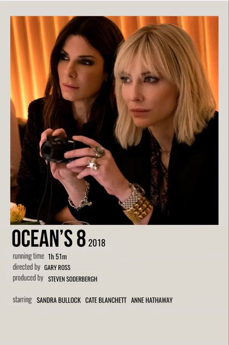 Oceans 8 Polaroid Poster, Oceans Eight Poster, Oceans 8 Movie Poster, Oceans 8 Poster, Oceans 8 Wallpaper, Oceans 8 Aesthetic, Polaroid Movies, Ocean 8 Movie, Polaroid Movie Poster