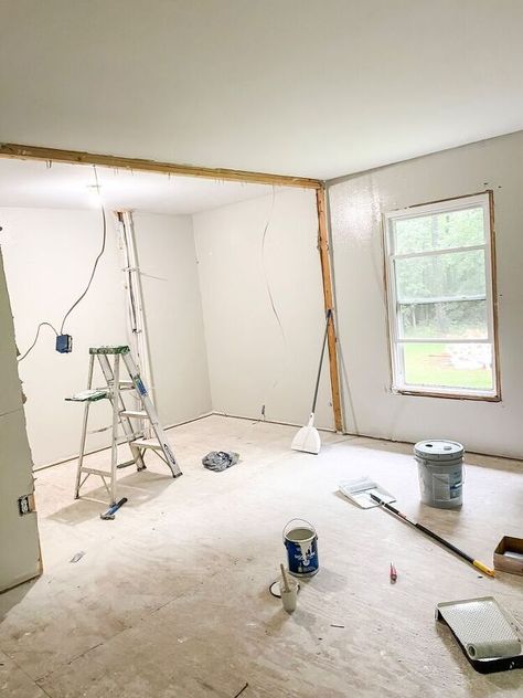 How To Remove A Wall, Removing A Wall Between Rooms, Interior Wall Removal, Taking Out A Wall, Patch Drywall, Removing Walls, Diy Window Trim, Removing A Wall, New Home Decorating Ideas