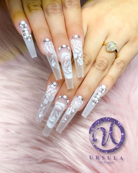 Ursula Crosby Nail Designer💅🏻💜 on Instagram: “#nailart #nails💅 #nailporn #nailjunkie #naildesigns #nailfasion #nailfanatic #nailinspo #nailpornography #nailvibes #westpalmbeachnails…” Nails With Flowers Design, Nails With Flowers, Snow Nails, Boho Nails, Edgy Nails, Transparent Nails, Gem Nails, Clear Nails, Nail Art Supplies