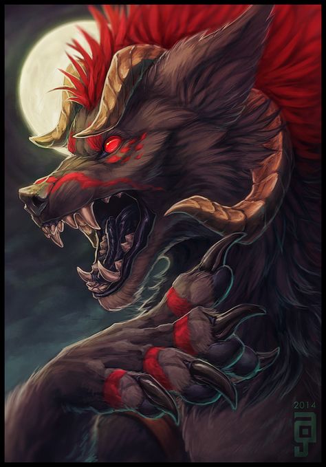 Anime Wolves, Demon Wolf, Wolf Character, Wolf Illustration, Anime Apparel, Fantasy Wolf, Werewolf Art, Canine Art, Wolf Drawing