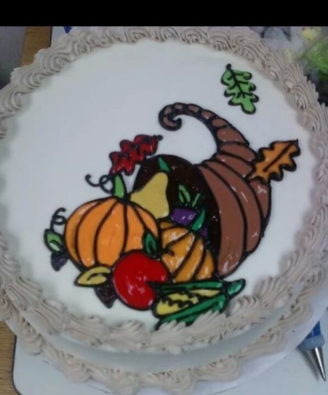 Dairy Queen Cake Thanksgiving cornucopia Cornucopia Cake Ideas, Dq Cake, Dairy Queen Cake, Dq Cakes, Thanksgiving Sweets, Queen Cake, Thanksgiving Cornucopia, Awesome Drawings, Queen Cakes