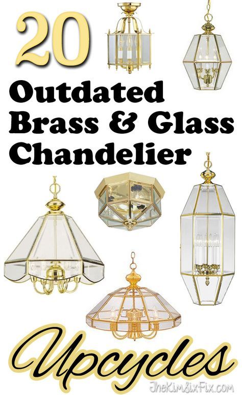 20 Fantastic Ideas for what you can create out of those outdated 70s brass and glass chandeliers you always find at thrift stores. Glass Light Fixtures, Chandelier Makeover, Glass Chandeliers, Diy Lampe, Thrift Store Crafts, Diy Chandelier, Hanging Lamps, Upcycle Recycle, घर की सजावट