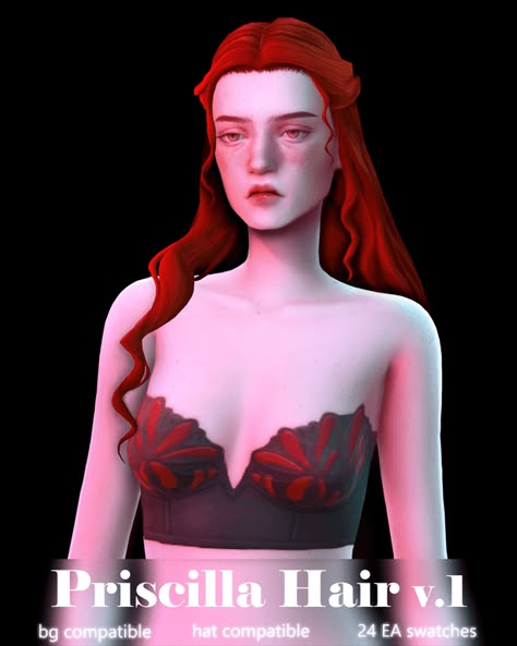 Sunivaa Sims 4, Daenerys Hair, Vampire Hair, Elf Hair, Pelo Sims, Sims 4 Download, Female Vampire, Extra Long Hair, The Sims 4 Download