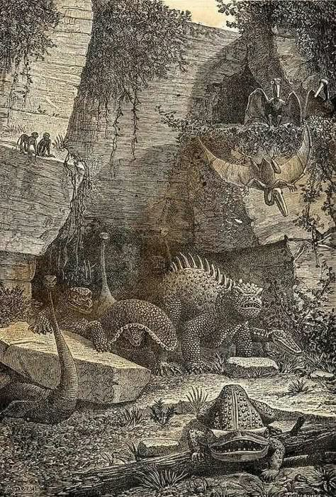 Camille Flammarion 1886 Elephant Anatomy, King Kong Skull Island, Prehistoric Wildlife, Dino Art, Dinosaur Images, Dinosaur Pictures, Prehistoric Art, Paleo Art, The Lost World