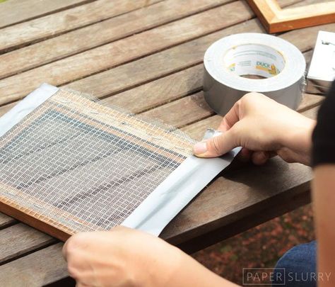 Cheap, Easy, Tutorial for making a mould & deckle Home Made Paper, Mould And Deckle, Homemade Paper, Hardware Cloth, Picture Frame Sizes, Paper Handmade, Junk Mail, Hand Molding, Paper Making