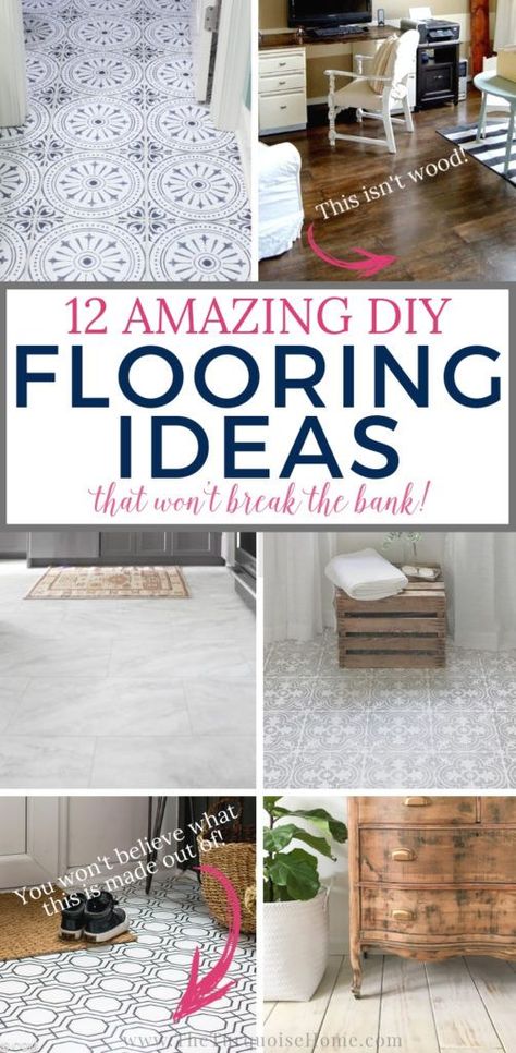 Cheap Flooring Ideas from paint to luxury vinyl, there's something here for everyone that won't break the bank! #cheapflooring #diyflooring #diyhomedecor #diyhomedecoronabudget #flooring #flooringmakeoverinspiration #floormakeover #concretetiles #peelandstick #paperbag #flooringideas Diy Inexpensive Flooring Ideas, Easy Kitchen Floor Diy, Cheap Flooring Ideas Diy Budget Concrete, Inexpensive Flooring Ideas Diy, Easy Flooring Ideas Diy Budget, Floors On A Budget, Cheap Flooring Ideas, Diy Flooring Ideas, Cheap Vinyl Flooring