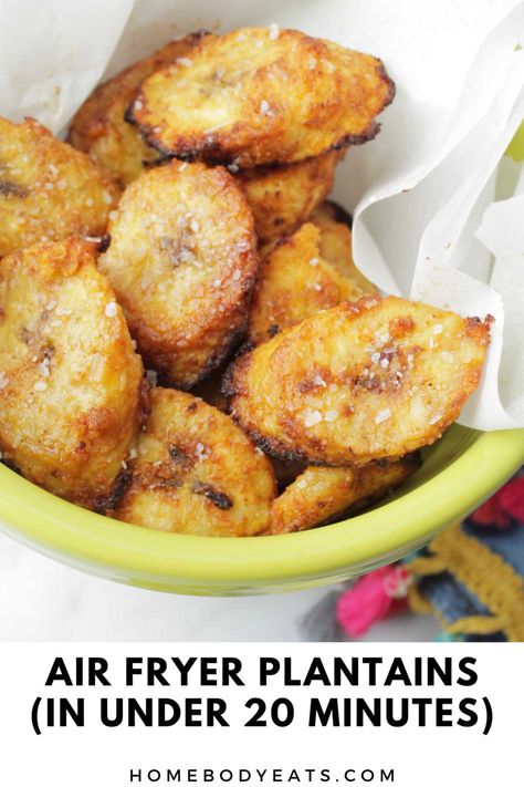 I'm obsessed with making sweet air fryer plantains. Maduros can be so challenging to make, but I feel like making them using an air fryer really simplifies things. This recipe includes everything from how to cook plantains in the air fryer as well as a delicious spice to sprinkle on top of the sweet plantains. Air Fryer Plantains, Cook Plantains, Mexican Food Recipes Enchiladas, Mexican Food Recipes Beef, How To Cook Plantains, Mexican Food Recipes Appetizers, Sweet Plantains, Healthy Air Fryer, Plantain Recipes