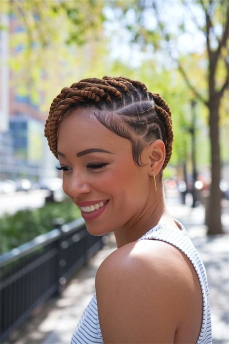 Discover how to elevate your look with these stunning natural hairstyles for black women featuring a delightful twist. This easy-to-create style is perfect for 4c or 4b/4c hair textures, allowing you to showcase your natural curls in a cute updo or quick bun. With its versatility, you can enjoy a chic, stylish vibe that transforms your everyday look into something extraordinary. Try this twist for a fabulous finish! #naturalhairstylesforblackwomen Easy Flat Twist Hairstyles, Braids With Undercut Black Women, Twists With Shaved Sides, Style For Short Hair, Quick Bun, Black Natural Hair Care, Natural Hairstyles For Black Women, Flat Twist Hairstyles, Hair Twists