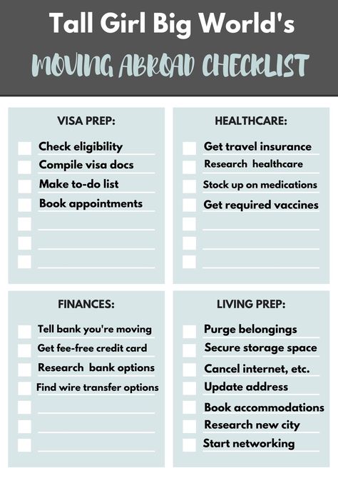 Moving to another country is more complicated than it initially seems. Here's a moving abroad checklist to ensure you have a stress-free move! Checklist For Moving Abroad, Moving Out Of The Country Checklist, Moving To Abroad, Moving To Another Country Packing List, Move Abroad Checklist, Moving Abroad Tips, Moving To Uk Checklist, Moving To Canada Checklist, Moving To Another Country Checklist