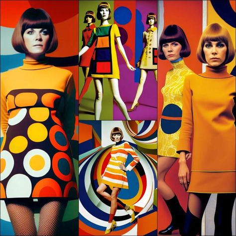 Designer Mary Quant 60s Mod Girl fashion Mary Quant 60s Fashion, Mary Quant Fashion, 60’s Fashion, Groovy Fashion, 70s Vintage Fashion, Space Fashion, Mary Quant, Kids Dress Wear, Seventies Fashion