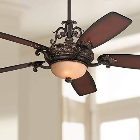 56" Casa Esperanza Vintage Ceiling Fan with Light LED Dimmable Remote Control Bronze Gold Shaded Teak Blades for Livi... Vintage Ceiling Fans, Led Light Remote, Best Ceiling Fans, Dimmable Led Lights, Led Ceiling Fan, Ceiling Fan With Remote, Bronze Gold, Led Light Bulbs, Chandelier Ceiling Lights