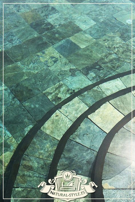 Natural stone Indian Green.  The glow of the water in your pool. #pool #piscina #stone #natural #naturalstone #indiangreen #indianstone #naturalstyle #naturalstylemarbella #agua #tilesfacing Green Pool, Stone Pool, Refraction Of Light, Pool Pool, Green Tile, Pool Tile, The Glow, Types Of Stones, Natural Style