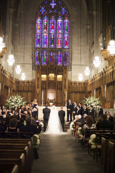 Duke Chapel Wedding, Summerall Chapel Wedding, Glassy Mountain Chapel Wedding, Glassy Mountain Chapel, Different Wedding Ideas, Gold Reception, Wayfarers Chapel Wedding Photography, Stained Glass Windows Church, Church Wedding Ceremony