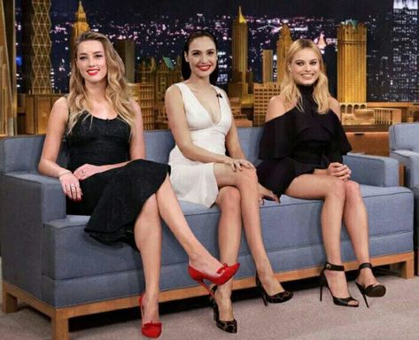 Amber Heard,Gal Gadot and Margot Robbie love them all but GAL GADOT will always have my eyes on her😍😍😍😍😍😍😍 The Wolf Of Wall Street, Lynda Carter, The Tonight Show, Kirsten Dunst, Tonight Show, Jessica Chastain, Amber Heard, Jimmy Fallon, Gwyneth Paltrow