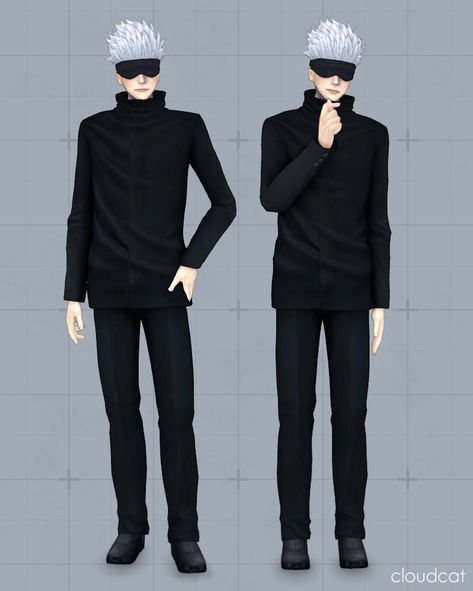 cloudcat | Satoru Gojo Outfit 💎 Sims 4 Gojo Satoru Cc, Gojo Sims 4, Gojo Sims 4 Cc, Jujutsu Kaisen Sims 4 Cc, Jjk Sims 4 Cc, Sims 4 Cc Outfits Male, Gojo Hair, Gojo Outfit, Jason Vorhees