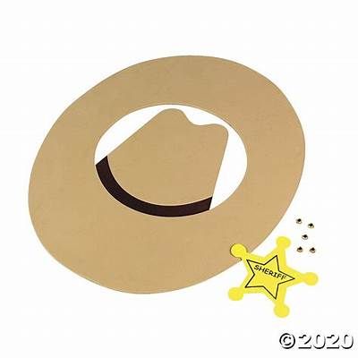 Sheriff Cowboy Hat Craft Kit | Oriental Trading in 2021 | Cowboy hat ... Cowboy Hat Crafts, Foam Glue, Hat Template, Cowboy Birthday Party, Summer Camp Crafts, Rodeo Birthday, Chapeau Cowboy, Vbs Crafts, Preschool Arts And Crafts