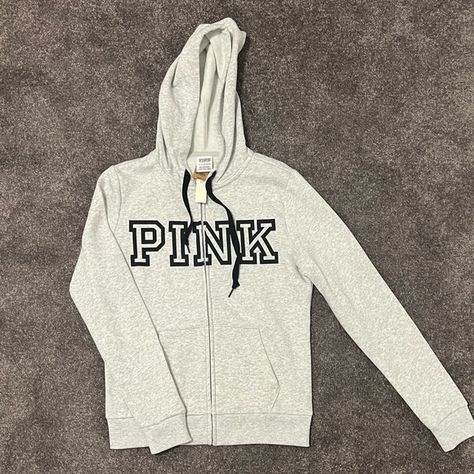 PINK Victoria Secret Zip Up Jacket. Dr Wardrobe, Pink Victoria Secret, Girly Stuff, Zip Up Jacket, Gray Jacket, Vs Pink, Stuff I Want, Shopping Cart, Look Book