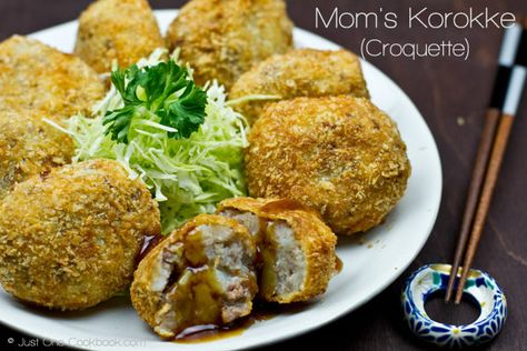 Croquettes Recipe, Just One Cookbook, Potato Croquettes, Easy Japanese Recipes, Deep Fried Food, Japanese Recipes, Creamy Potato, Food Displays, Japanese Cooking