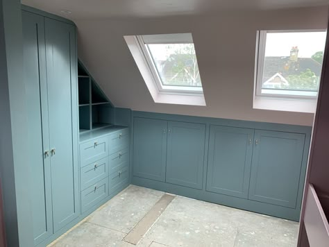 Loft Conversion Bedroom, Attic Bedroom Storage, Attic Wardrobe, Attic Bedroom Designs, Carpentry And Joinery, Attic Loft, Loft Storage, Loft Interior, Small Loft