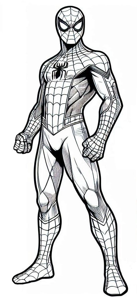 Spider Man Coloring Pages, Spiderman Coloring, Steve Ditko, Stand Strong, Printable Pictures, Man Standing, Fantastic Four, White Picture, Outline Drawings