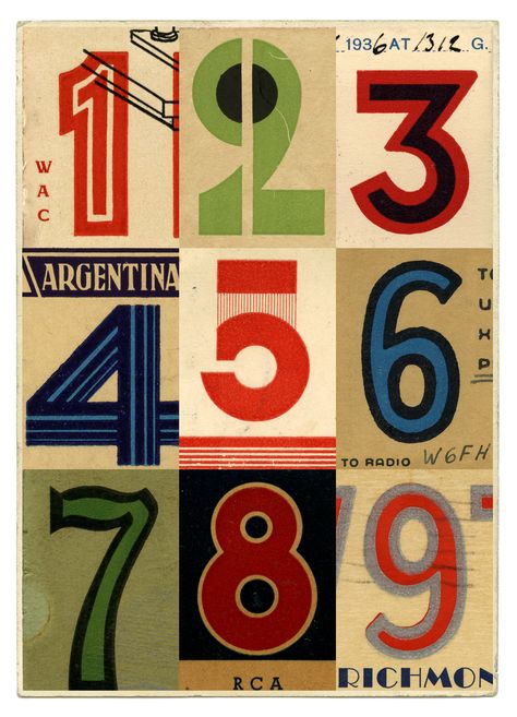 Julia Trigg - Signals Argentina - original print Vintage Numbers, Foto Baby, Vintage Type, Typography Letters, Typography Inspiration, Photo Images, The Numbers, Typography Fonts, Type Design