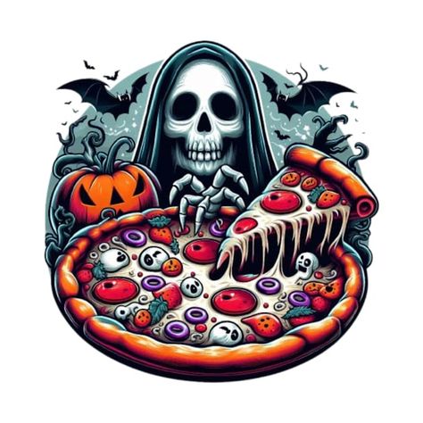 Check out this awesome 'The+Haunted+Pizza' design on @TeePublic! Pizza Clip Art, Halloween Pizza, Pizza Tshirt, Pizza Design, Kids Stickers, Halloween Design, Anime Movies, Tattoo Drawings, Halloween Fun