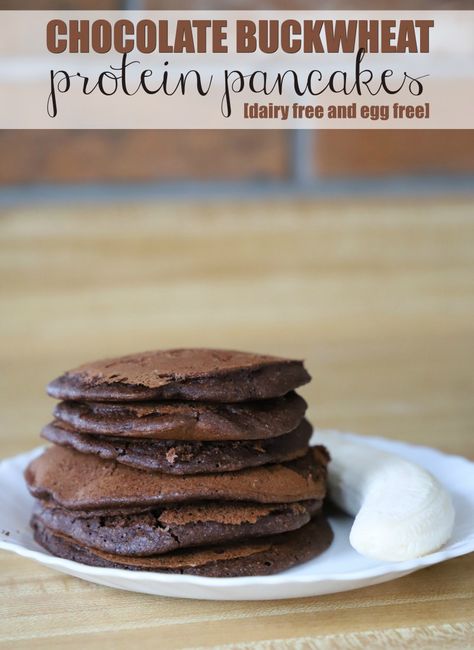 Chocolate Buckwheat Protein Pancakes [Dairy and Egg Free!] | #diaryfree #eggfree #buckwheatpancakes #diaryfreebreakfast #eggfreebreakfast Buckwheat Protein Pancakes, Pancakes Dairy Free, Buckwheat Pancakes, Vegetarian Desserts, Dairy Free Eggs, Candida Diet, Support Groups, Pancakes Healthy, Vegan Eats