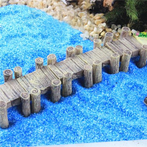 Water Corridor Harbour Bridge Miniature Fairy Garden Home Houses Decoration Mini Craft Micro Landscaping Decor DIY Accessories-in Figurines & Miniatures from Home & Garden on Aliexpress.com | Alibaba Group Landscaping Decor, Home Houses, Wooden Creations, Landscaping Around Trees, Lemax Christmas Village, Lemax Christmas, Seaside Theme, Flower Pot Design, Miniature Fairy Garden