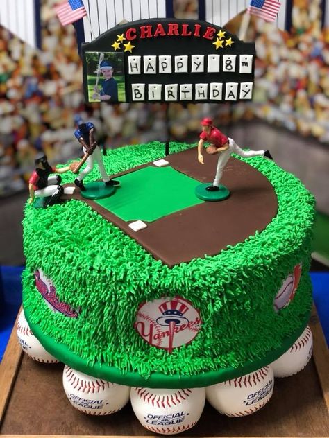 Baseball Birthday Cakes For Boys, Baseball Theme Cakes Boys, Baseball Cakes For Boys Birthdays, Baseball Party Cake, Birthday Cake Baseball Theme, Diy Baseball Cake, Baseball Cake Ideas, Baseball Theme Cake, Birthday Cake Baseball