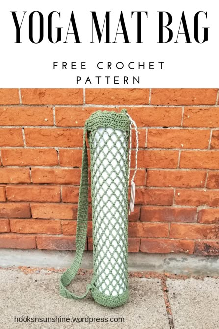 FREE crochet yoga mat bag pattern #freecrochetpatterns #crochet #yoga Sustainable Crochet Projects, Crochet Yoga Mat Bag, Crochet Yoga Mat, Yoga Mat Bag Pattern, Crochet Yoga, Yoga Mat Pattern, Yoga Namaste, Yoga Mat Strap, Bags Pattern