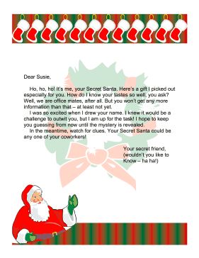 Secret Santa Letter Office Printable Letters from Santa, free to download and print Secret Santa Letter, Secret Santa Note, Secret Santa Poems, Secret Santa Templates, Cookies And Milk For Santa, Santa Notes, Christmas Letter Template, Leave Cookies, Milk For Santa