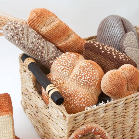 Crochet Bread Loaf, Crochet Bread Free Pattern, Bread Crochet, Crochet Bread, Crochet Hack, Crochet Fruit, Crochet Food, 자수 디자인, Fun Crochet Projects