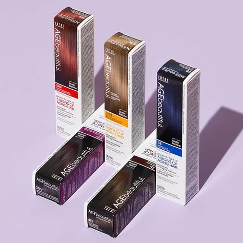 AGEbeautiful | Brands | Sally Beauty Color Packaging Design, Hair Dye Packaging, Sally Beauty Supply Hair Color, Color Packaging, Brassy Blonde, Sally Beauty Supply, Cosmetic Packaging Design, Root Touch Up, Gray Coverage