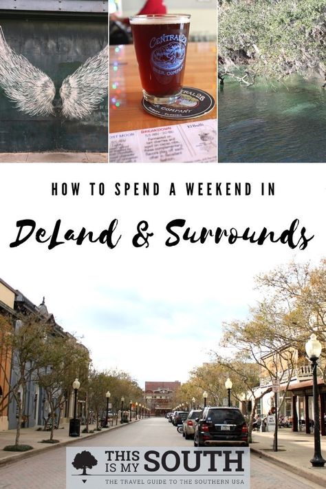 An amazing weekend away to Deland, Florida is easy to plan with our travel guide. Use it to give you inspiration for future travels to the area. Find out where all of the best restaurants, hotels, and attractions are located. Then, plan a weekend around the ones you want to see. #Floridatravel #restaurants #hotels #attractions #weekendgetaway #travel Blue Springs State Park, Deland Florida, Girls Weekend Getaway, Southern Travel, Girlfriends Getaway, City Plan, Bucket List Vacations, Romantic Weekend Getaways, Orange City