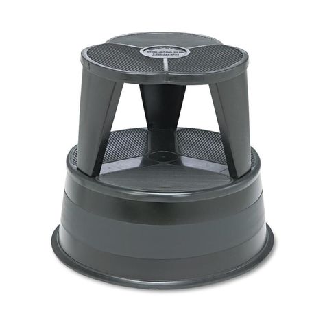 Spring-mounted casters retract when stool is stepped on. Steel construction with nonslip vinyl treads. Protective bumper around base. No tools required; simple snap-together assembly. Cramer 2-Step 350 lbs. Capacity Black Steel Step Stool | CRA100192 Retractable Casters, Steel Stool, Step Stools, Furniture Scratches, Ikea Chair, Office Furniture Accessories, Art Chair, Step Ladder, 2 Step