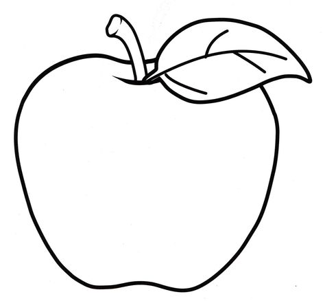 Apple Black And White, Apple Coloring Page, Apple Drawing, Apple Picture, Flower Pattern Drawing, Easter Arts And Crafts, Fruit Coloring Pages, Mouse House, Fruits Images