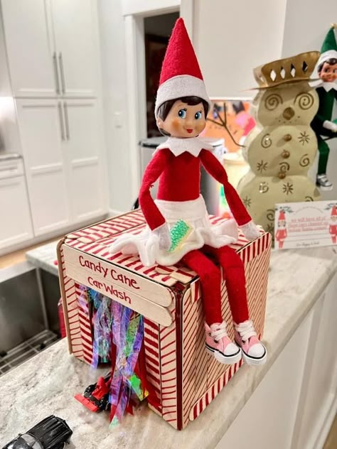 Elf On The Shelf Candy, Elf Ideas Easy, An Elf, The Elf, On The Shelf, Christmas Elf, Car Wash, Elf On The Shelf, Candy Cane