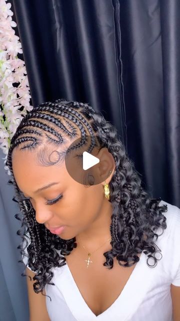 Braid With Twist Hairstyles, 2-4 Feed In Braids, Feed In Braid Styles For Black Women, Travel Braids Black Women, Thick Braid Hairstyles, Short Braid Hairstyles For Black Women, 2 Feed In Braids With Curls, Hairstyle Braids Black Women, Braids To The Back For Black Women