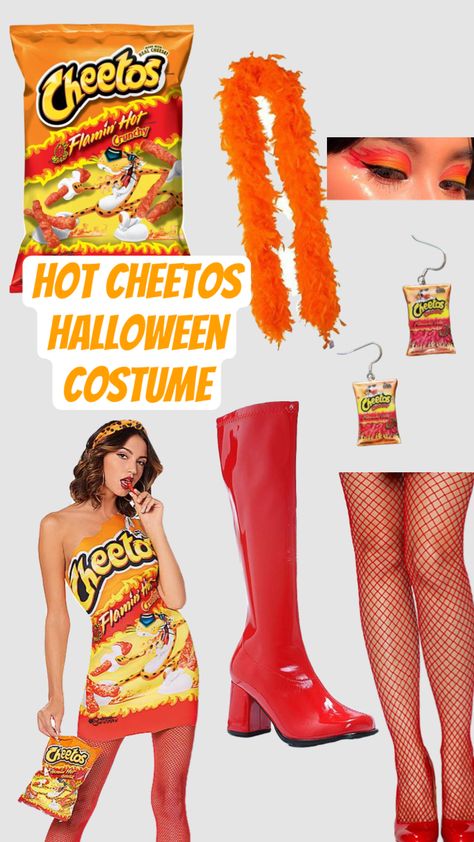 Hot Cheetos Costume, Cheeto Costume, Doctor Faustus, Flaming Hot, Hot Cheetos, Hot Costume, Summer Couples, Couples Halloween, Halloween 2023