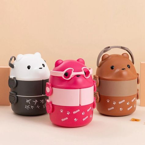 Lunch Box Pattern, Tiffin Lunch, Tiffin Lunch Box, Stainless Steel Lunch Containers, Lunch Box For Kids, Office Lunch, Kids Lunchbox, Cute Bear, Bento Box