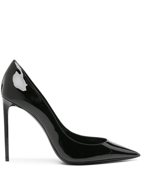 Black High Heels For Prom, Black Stilletos, Stilleto Pumps, College Tops, Heels Work Outfit, Black Pointy Heels, Ysl Pumps, Black Heels Outfit, Saint Laurent Heels