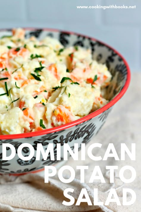 The BEST Dominican Potato Salad recipe - "Ensalada Rusa" Bahamian Potato Salad, Dominican Potato Salad With Beets, Dominican Street Food, Dominican Dinner Recipes, Dominican Salad, Dominican Soup, Potato Salad With Carrots, Spanish Salad Recipes, Dominican Potato Salad