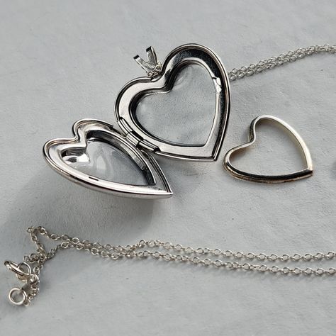 Sterling Silver Locket Necklace | Double Heart Photo Pendant, Romantic Keepsake Memory Jewelry by Vimsy on Etsy Memory Jewelry, Sterling Silver Locket Necklace, Silver Locket Necklace, Sterling Silver Locket, Heart Photo, Silver Locket, Heart Locket Necklace, Photo Pendant, Precious Memories