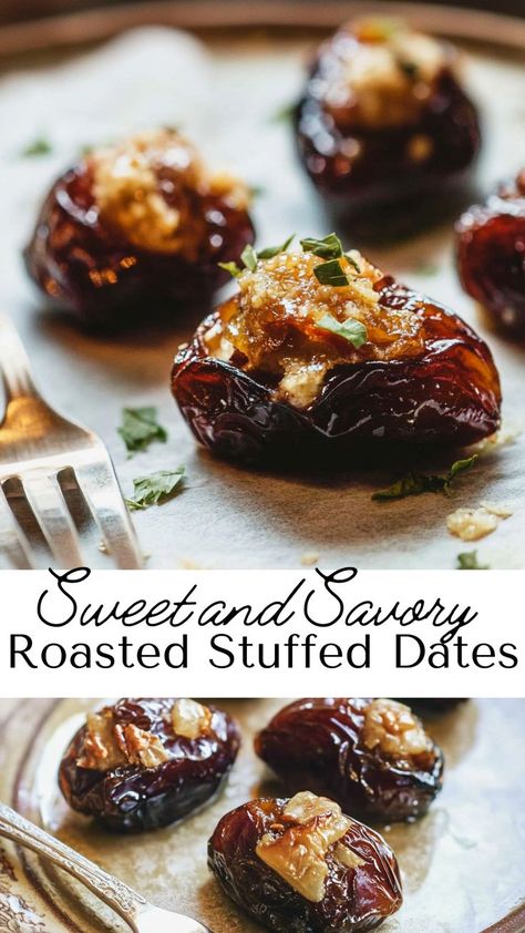 Enjoy these sweet and savory stuffed dates filled with creamy goat cheese and roasted to perfection. A delicious and elegant appetizer or snack, they’re easy to make and full of flavor. Roasted Goat Cheese Stuffed Dates, Roasted Stuffed Dates With Goat Cheese, Cream Cheese Stuffed Dates Recipes, Gorgonzola Stuffed Dates, Goat Cheese Truffles Recipe, Dates Stuffed With Cream Cheese, Snicker Stuffed Dates, Savory Goat Cheese Appetizer, Date Stuffed With Goat Cheese