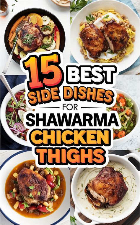 🍴🍷 Indulge in a delicious dining experience with these side dishes to serve alongside Shawarma Chicken Thighs! #foodieheaven #dinnerdate Sides For Chicken Shawarma, Side For Chicken, Shawarma Chicken, Lebanese Garlic Sauce, Lebanese Salad, Sides For Chicken, Homemade Pita Bread, Salsa Verde Chicken, Couscous Salad