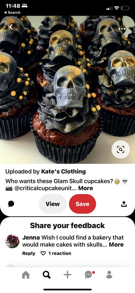 Glam Skull, Skull Cupcakes, 20th Birthday, Birthday Cupcakes, 10th Birthday, Butter Cream, Wedding Ideas, Cake, Birthday