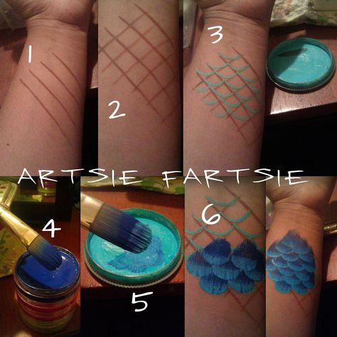 how to bodypaint mermaid scales pictorial