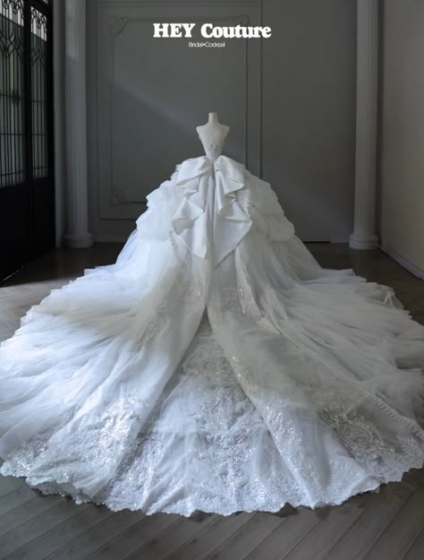 Korean Wedding Dress Gowns, Hey Couture Wedding Dress, Huge Wedding Dress, Hey Couture, Poofy Wedding Dress, Fantasy Country, Korean Wedding Dress, Queen Wedding Dress, Wedding Dressses