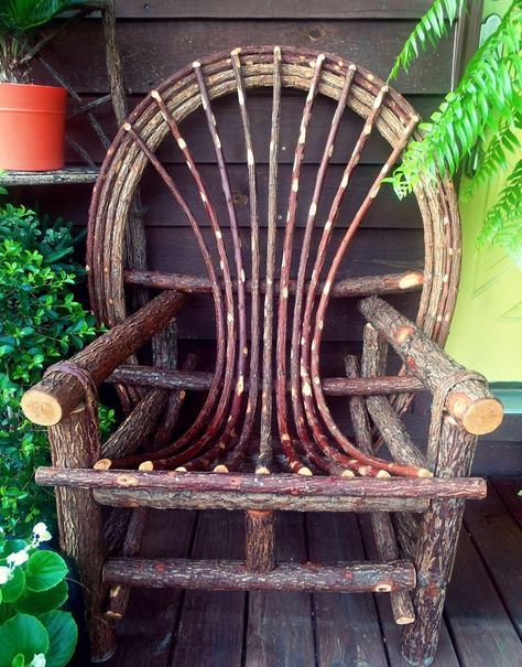 Branch Furniture, Willow Furniture, Twig Furniture, Rustic Log Furniture, Log Cabin Furniture, Sticks Furniture, Rustic Furniture Diy, Cabin Furniture, Willow Weaving