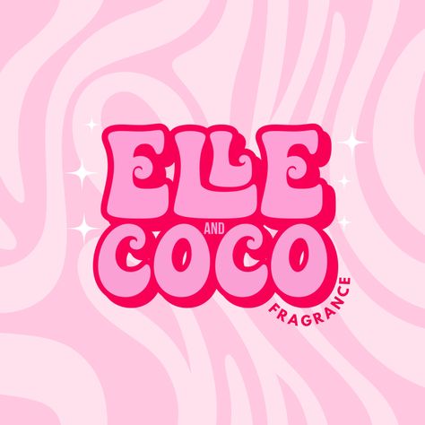 Hot pink groovy logo design - funky branding Girly Logo Design, Funky Logo, Fragrance Business, Girly Logo, Small Business Logo Design, Digital Logo, Comic Text, Retro Logo Design, Cake Logo Design